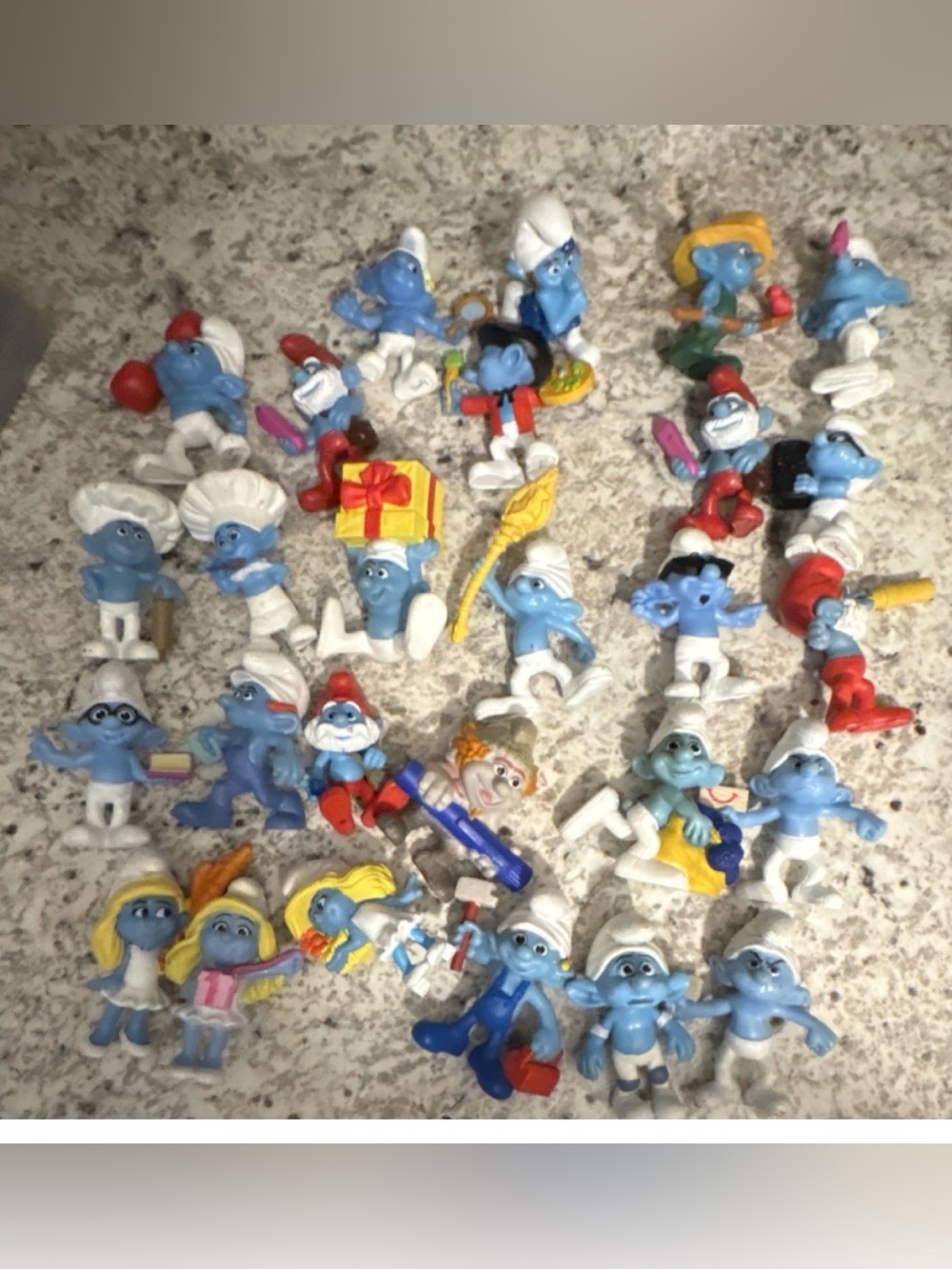 The Smurfs Plastic Figurine Lot - Smurf, Smurfette & Papa Smurf